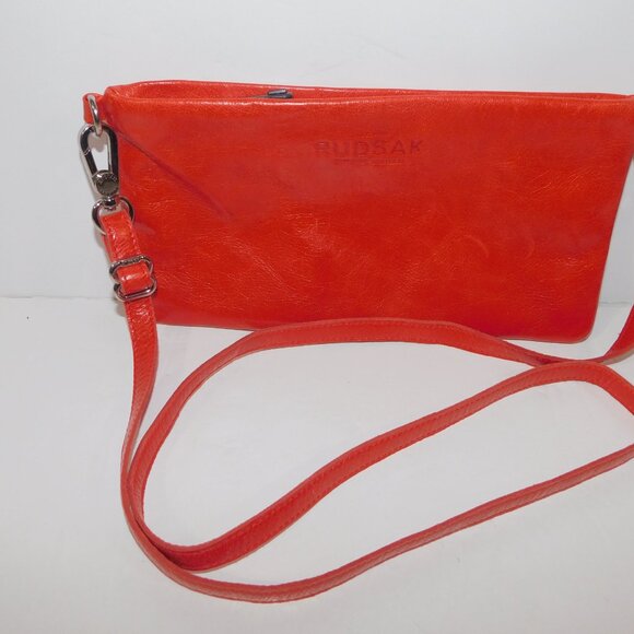 RUDSAK Burnt Orange leather Halo Mini Clutch Crossbody Bag  Purse Wallet - Picture 6 of 9